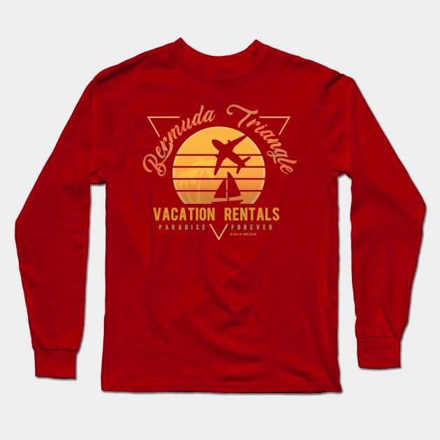 Bermuda Triangle Vacation Rentals Long Sleeve T-Shirt by M. Cobb Design